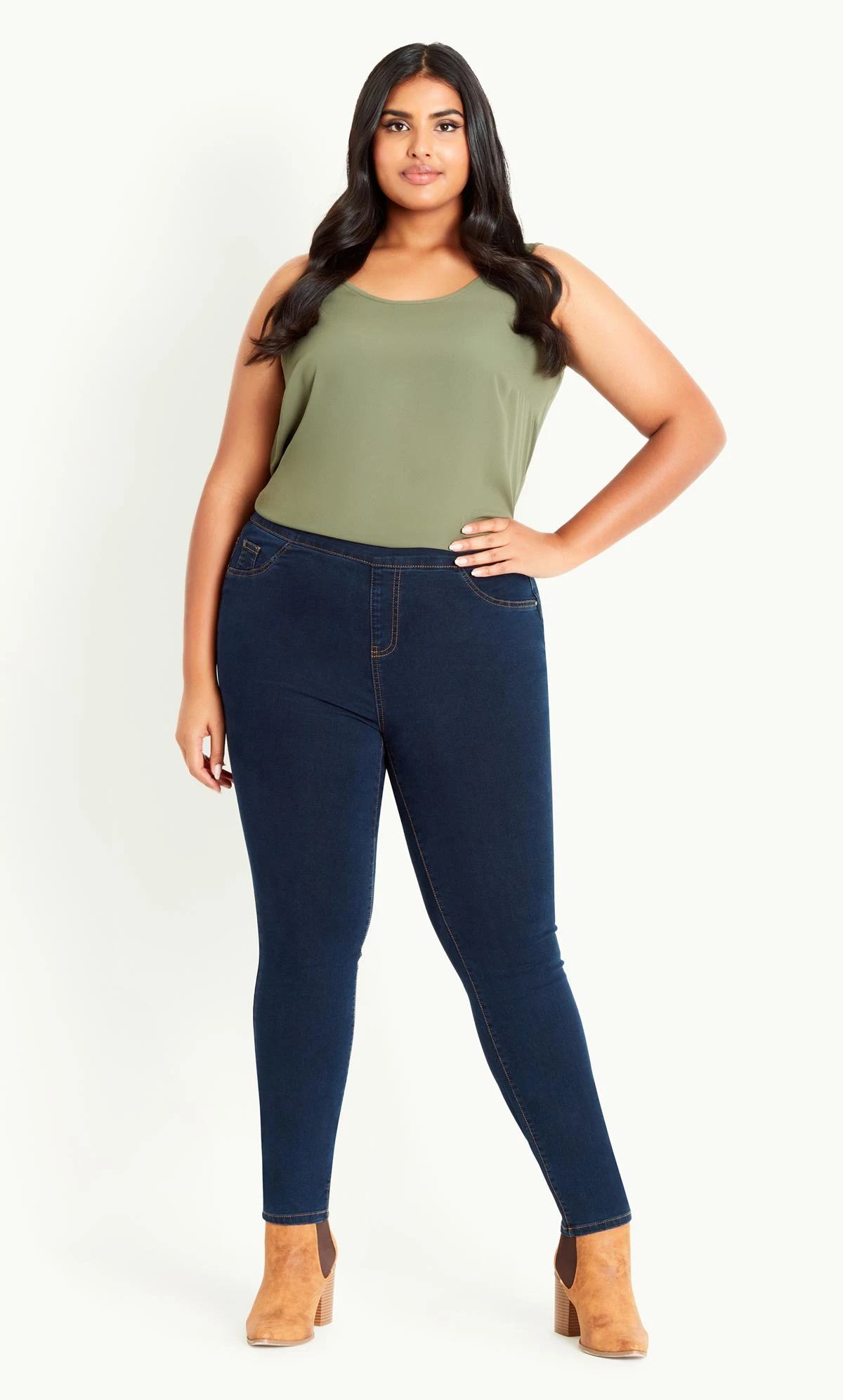 Evans Indigo Blue Skinny Jeggings - Regular