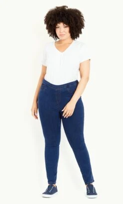 EvansBlue Mid Wash Denim Curve Fit Denim Jeggings
