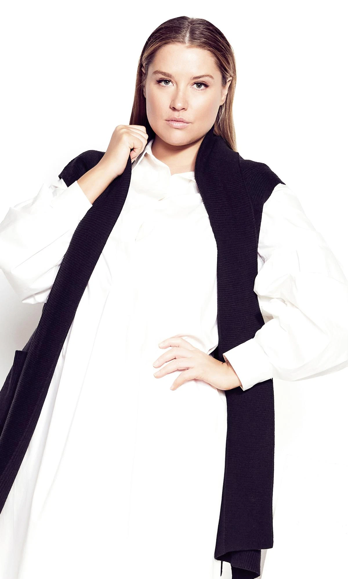 City Chic Ivory White Shirt Dress - Image 2