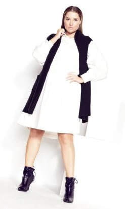 City Chic Ivory White Shirt Dress