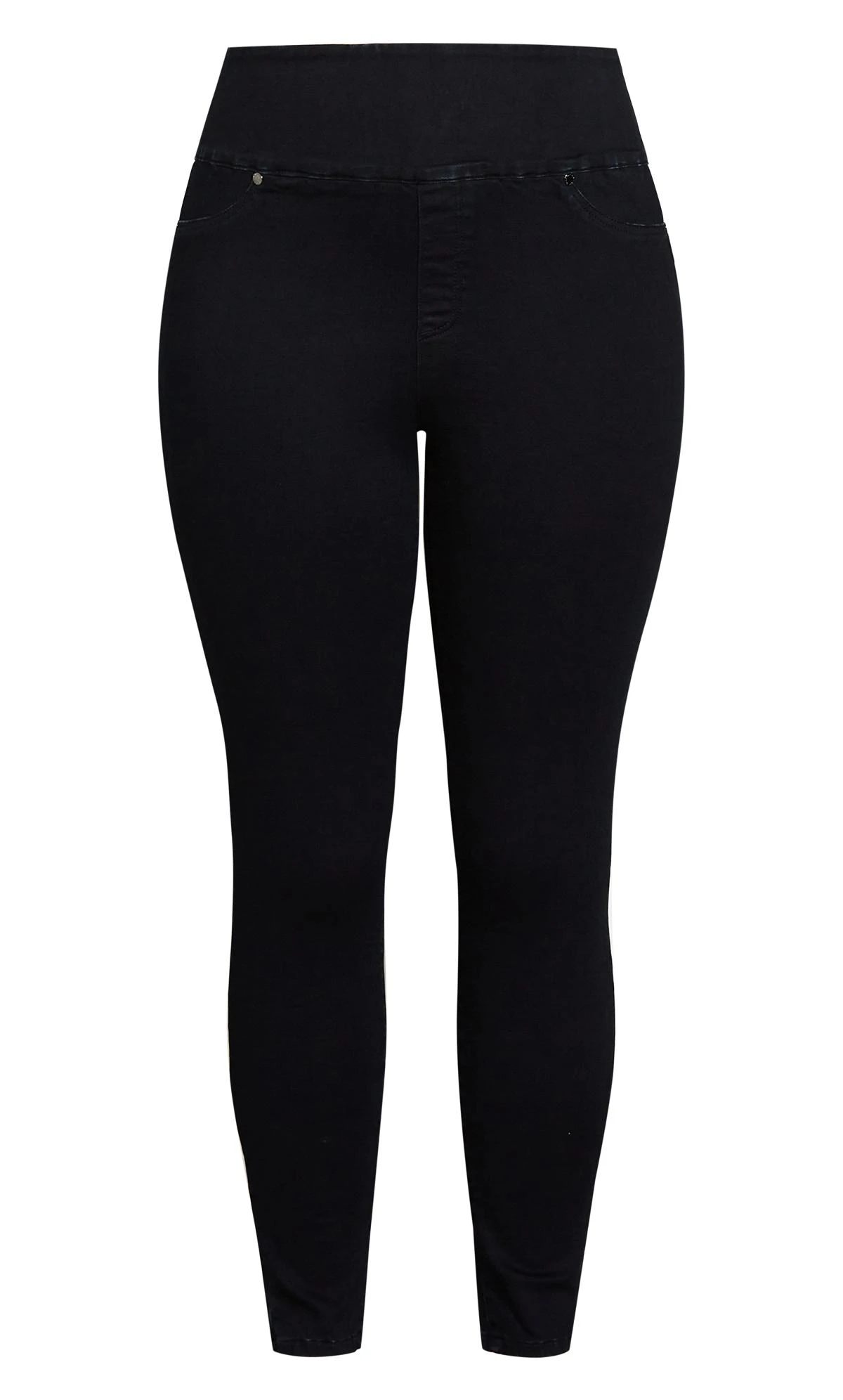 City Chic Dark Blue Denim Pared Back Jeggings - Image 4