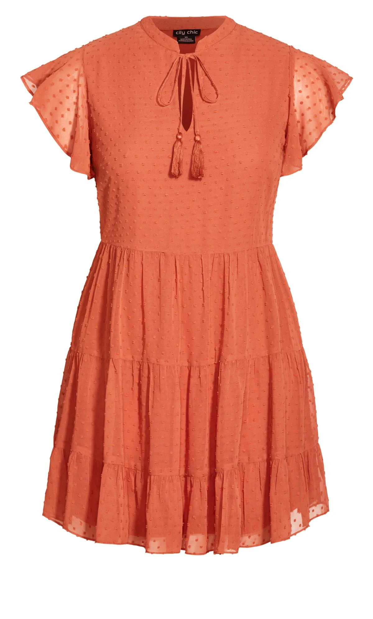 City Chic Orange Sweet Dobby Dress - Image 4