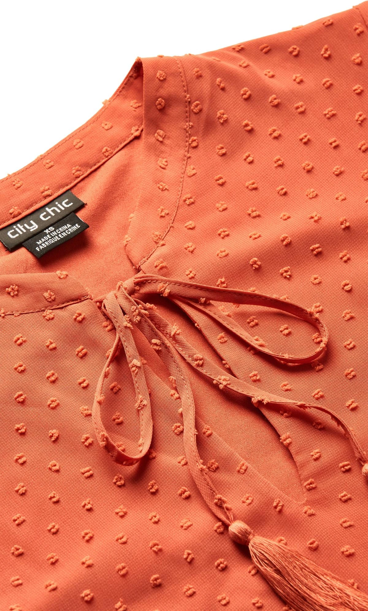City Chic Orange Sweet Dobby Dress - Image 6