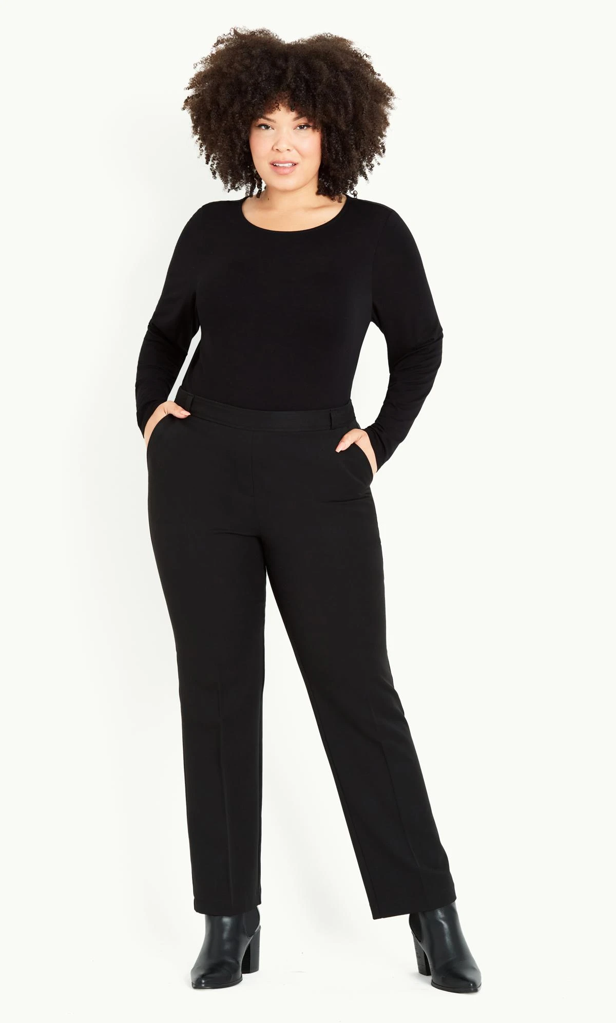 Evans Black Picasso Straight Leg Trouser Black