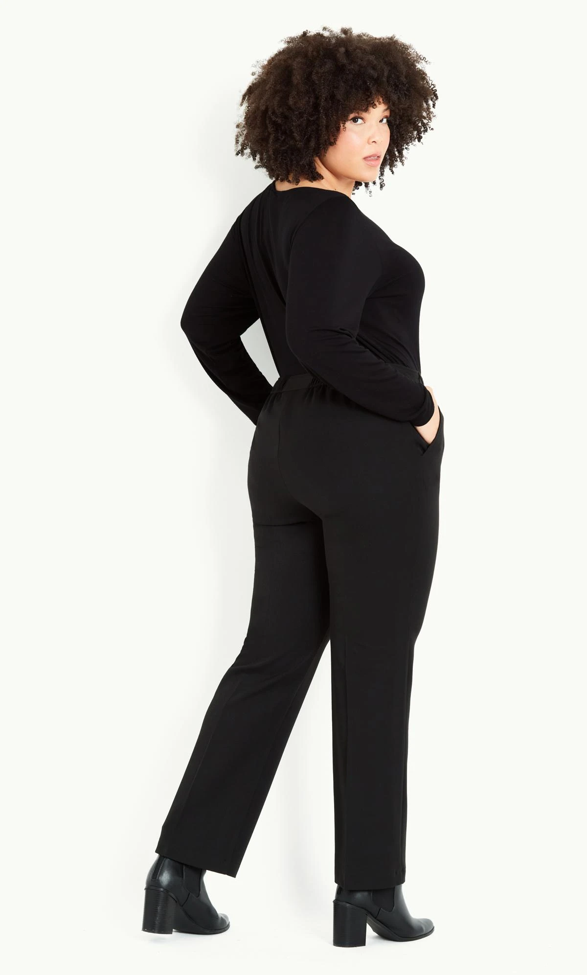 Evans Black Picasso Straight Leg Trouser Black - Image 2