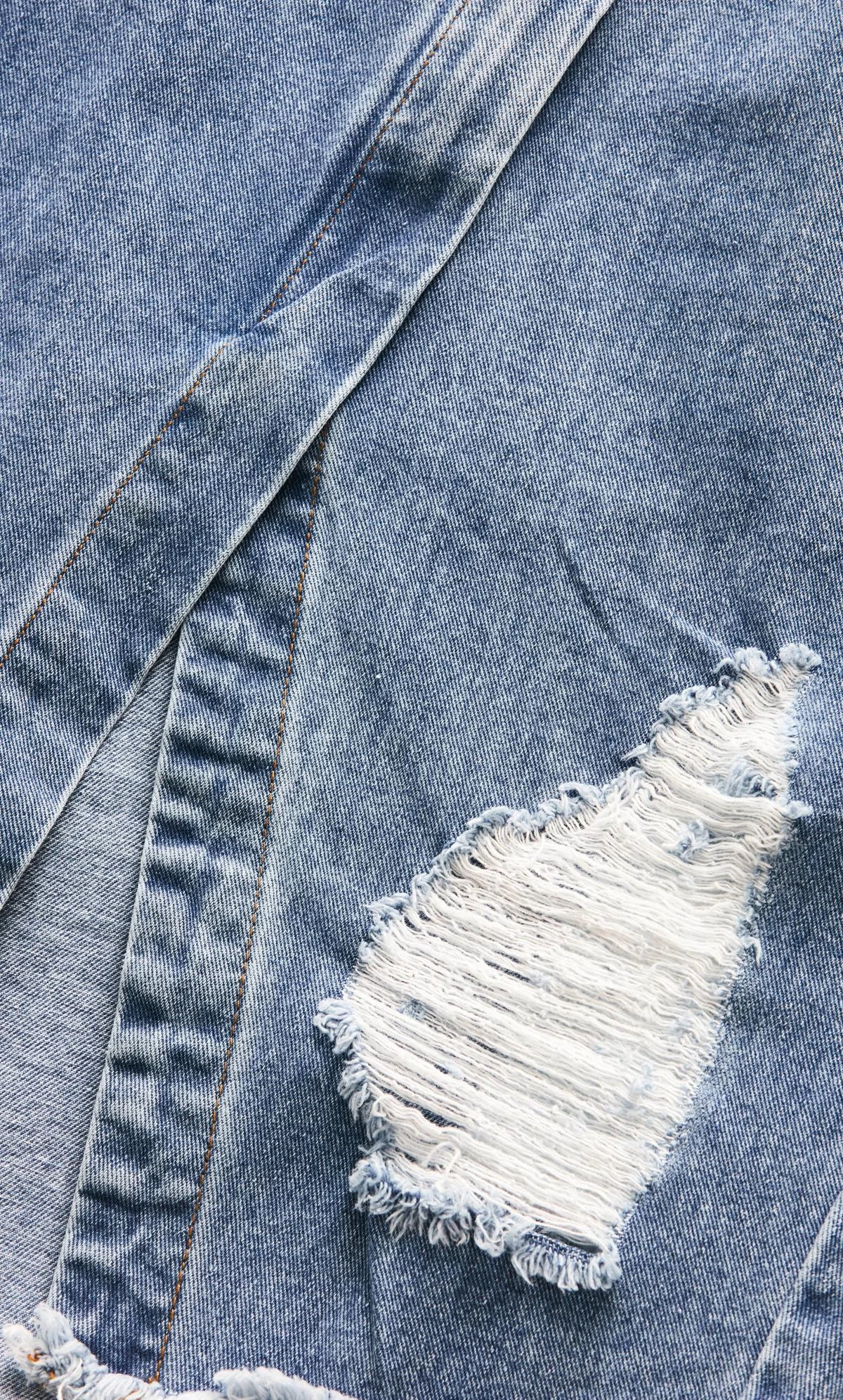 City Chic Black Denim Midi Skirt - Image 6