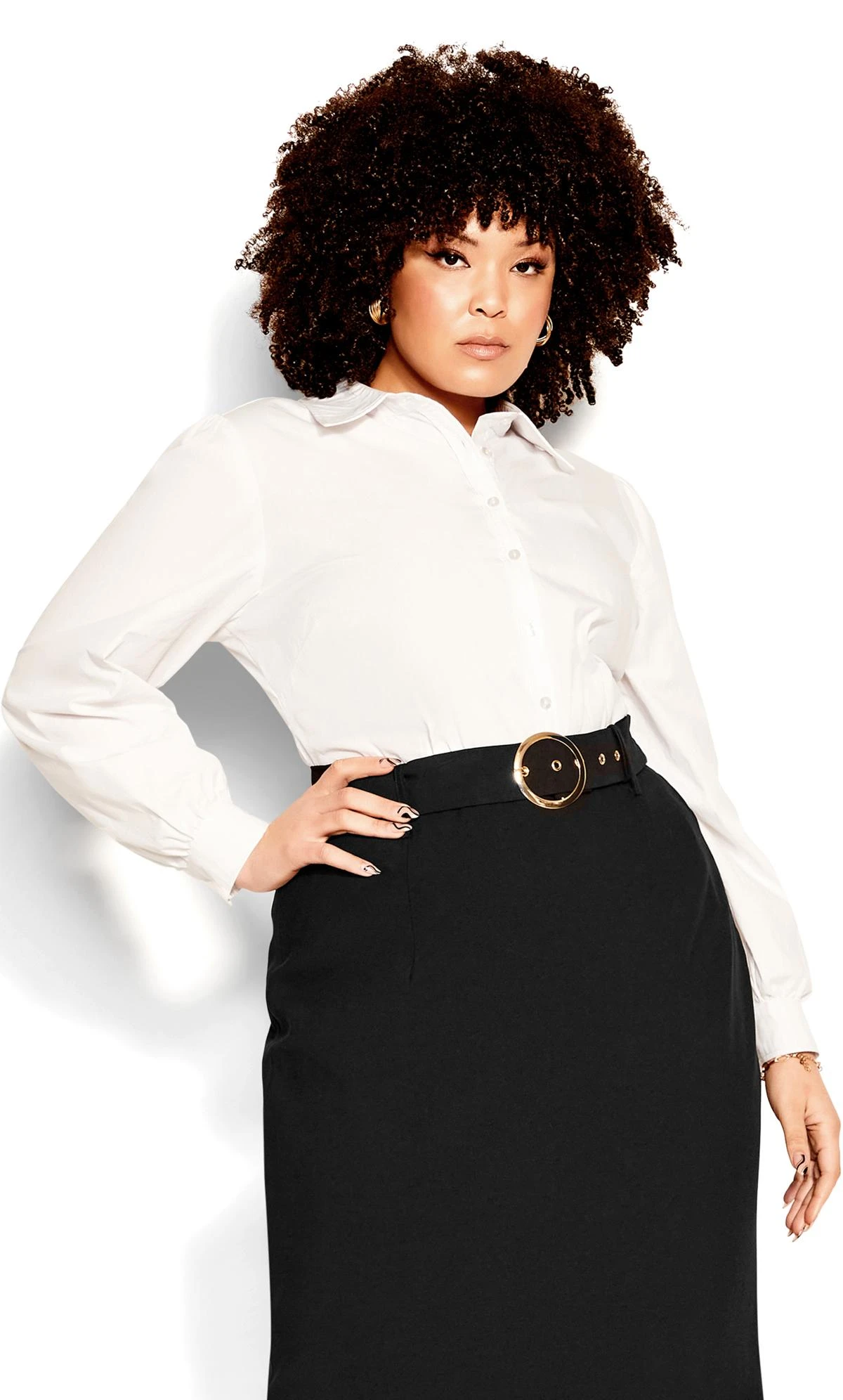 City Chic Black Perfect Suit Skirt - Image 2