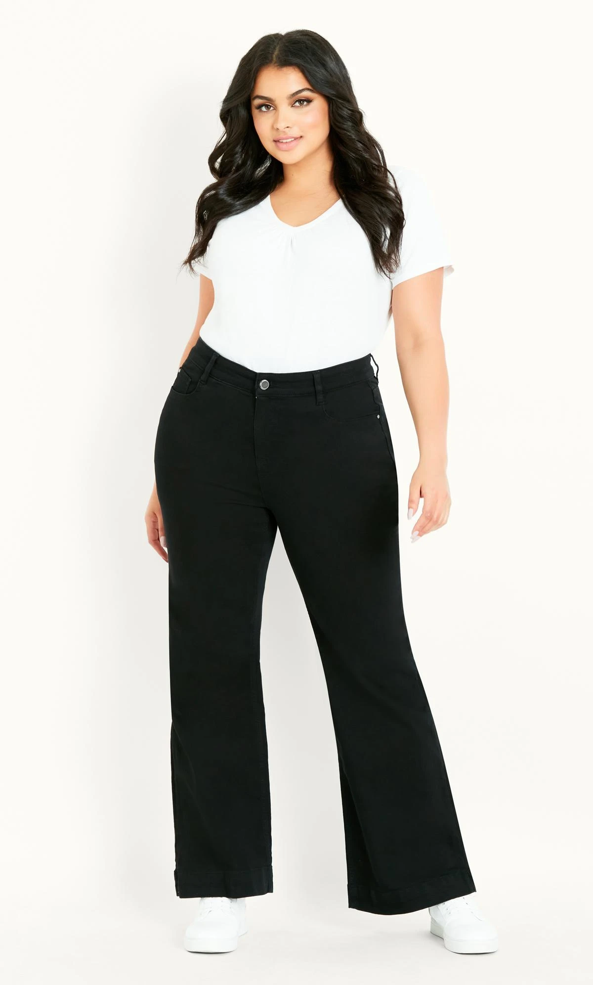 Evans Black Wide Leg Jean Black