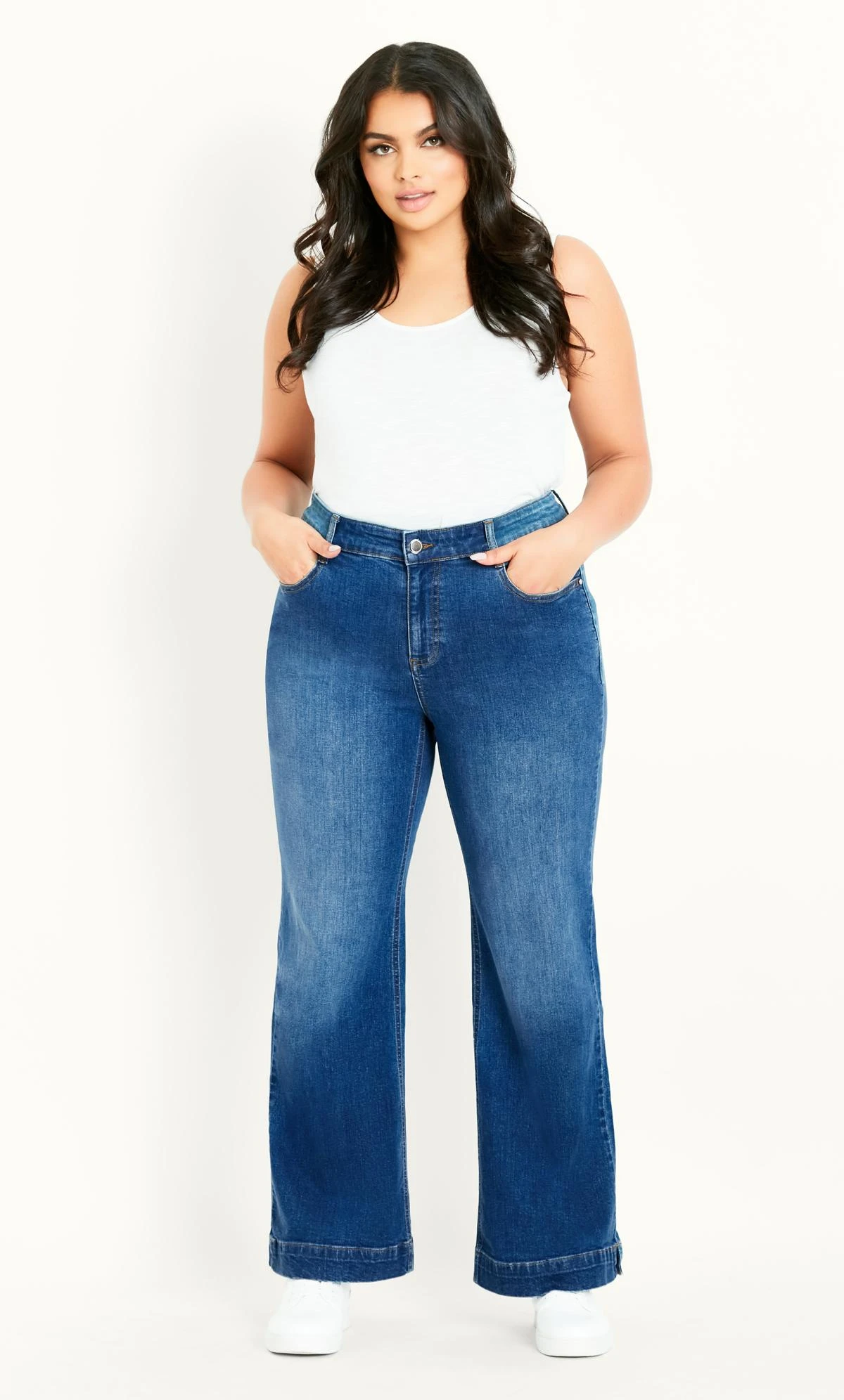 Evans Denim Wide Leg Jean Mid Denim - Image 5