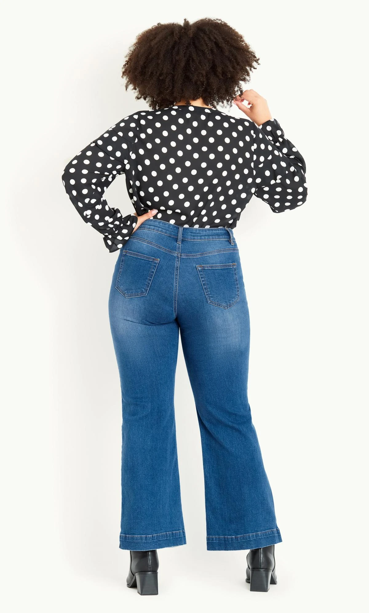 Evans Denim Wide Leg Jean Mid Wash - Image 4