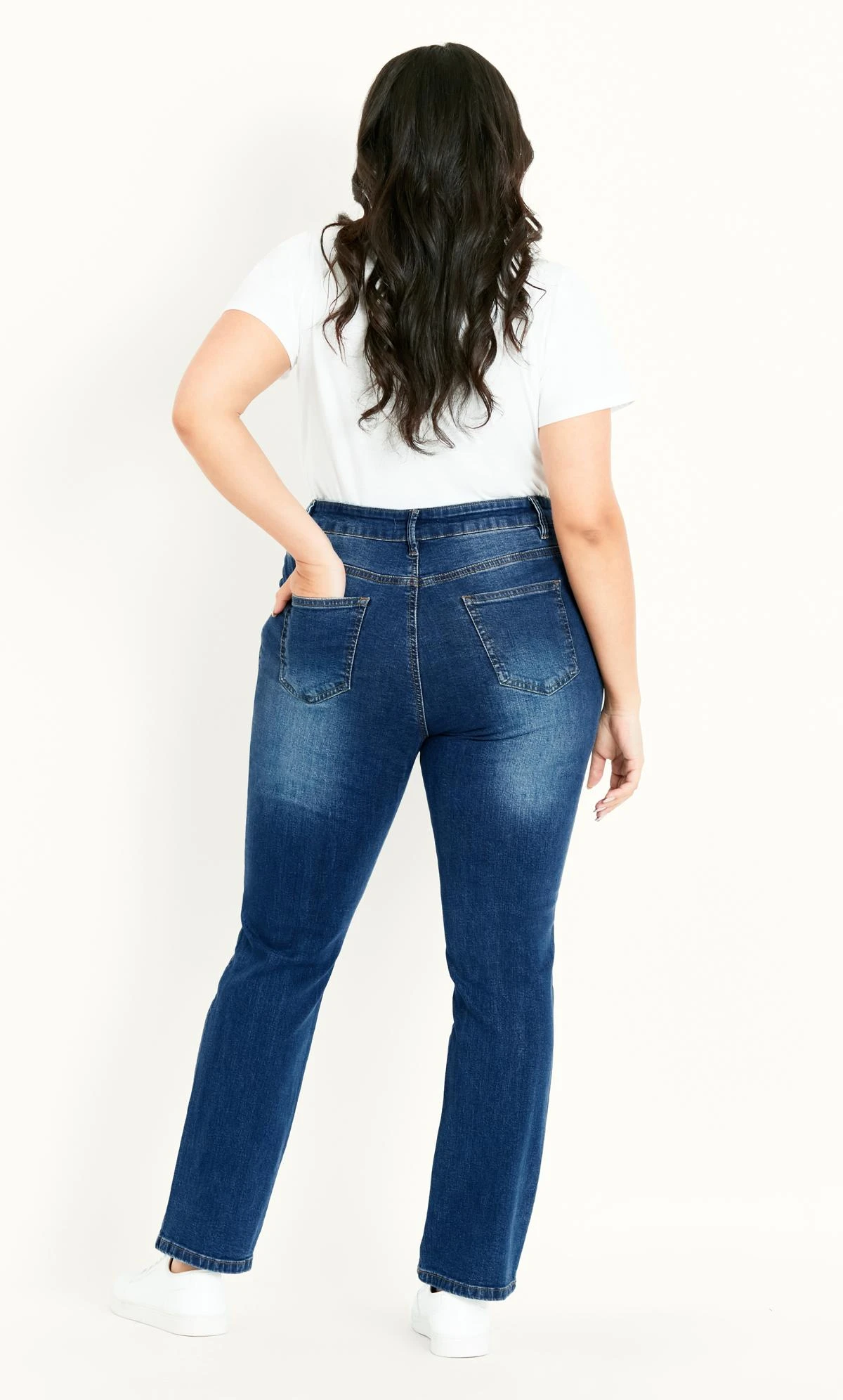 Evans Mid Blue Denim Straight Leg Jeans - Image 2