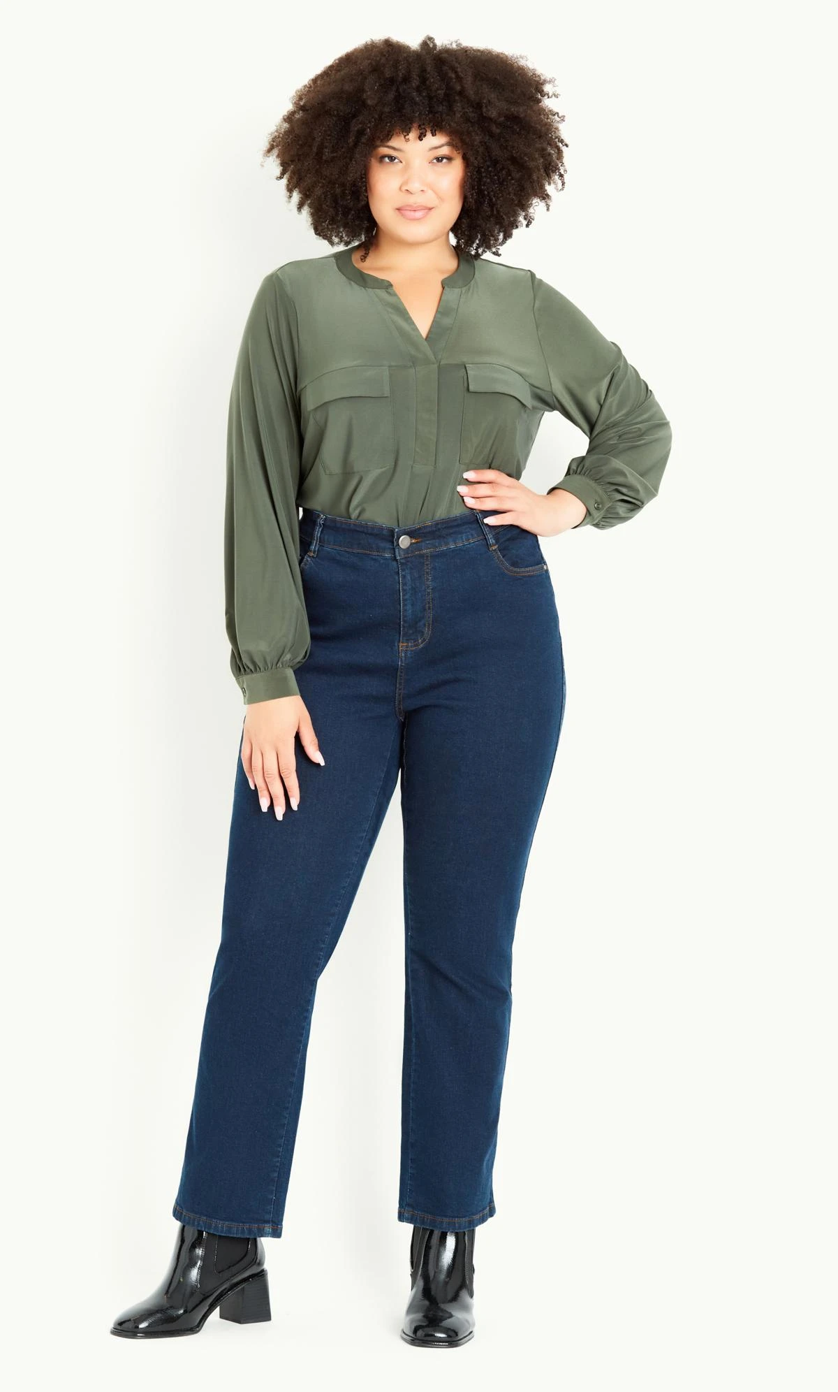 Evans Blue Dark Wash Denim Curve Fit Straight Leg Jeans - Short