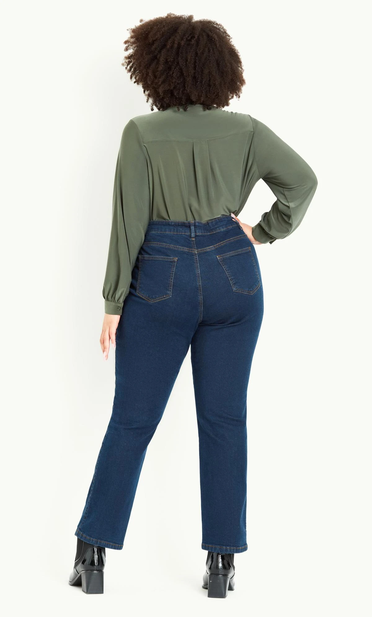 Evans Blue Dark Wash Denim Curve Fit Straight Leg Jeans - Short - Image 2