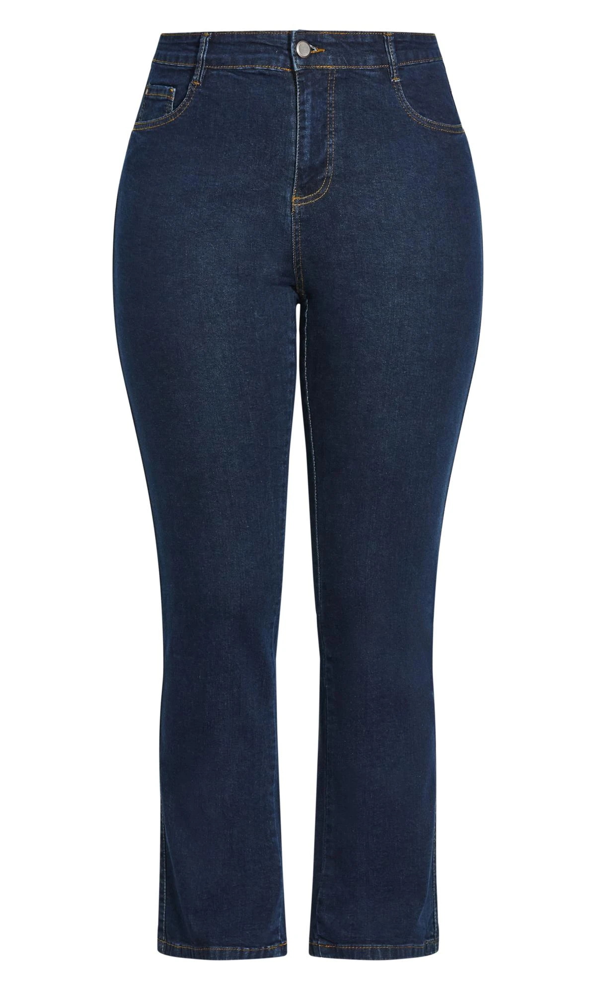 Evans Blue Dark Wash Denim Curve Fit Straight Leg Jeans - Short - Image 5