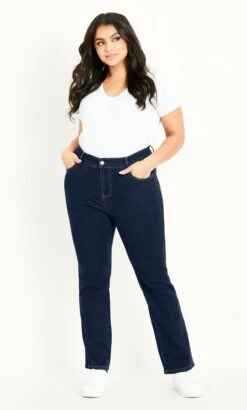 Evans Blue Dark Wash Denim Straight Leg Jeans