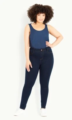 Evans Long Length Denim Skinny Jean Dark Wash