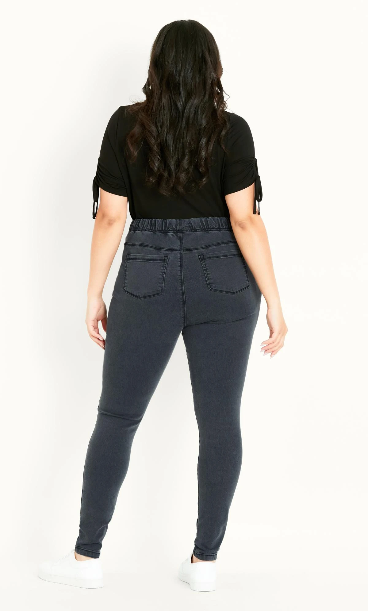 Evans Charcoal Grey Pull On Jegging - Image 2