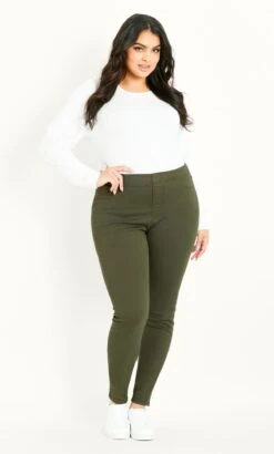 Evans Khaki Green Pull On Jegging