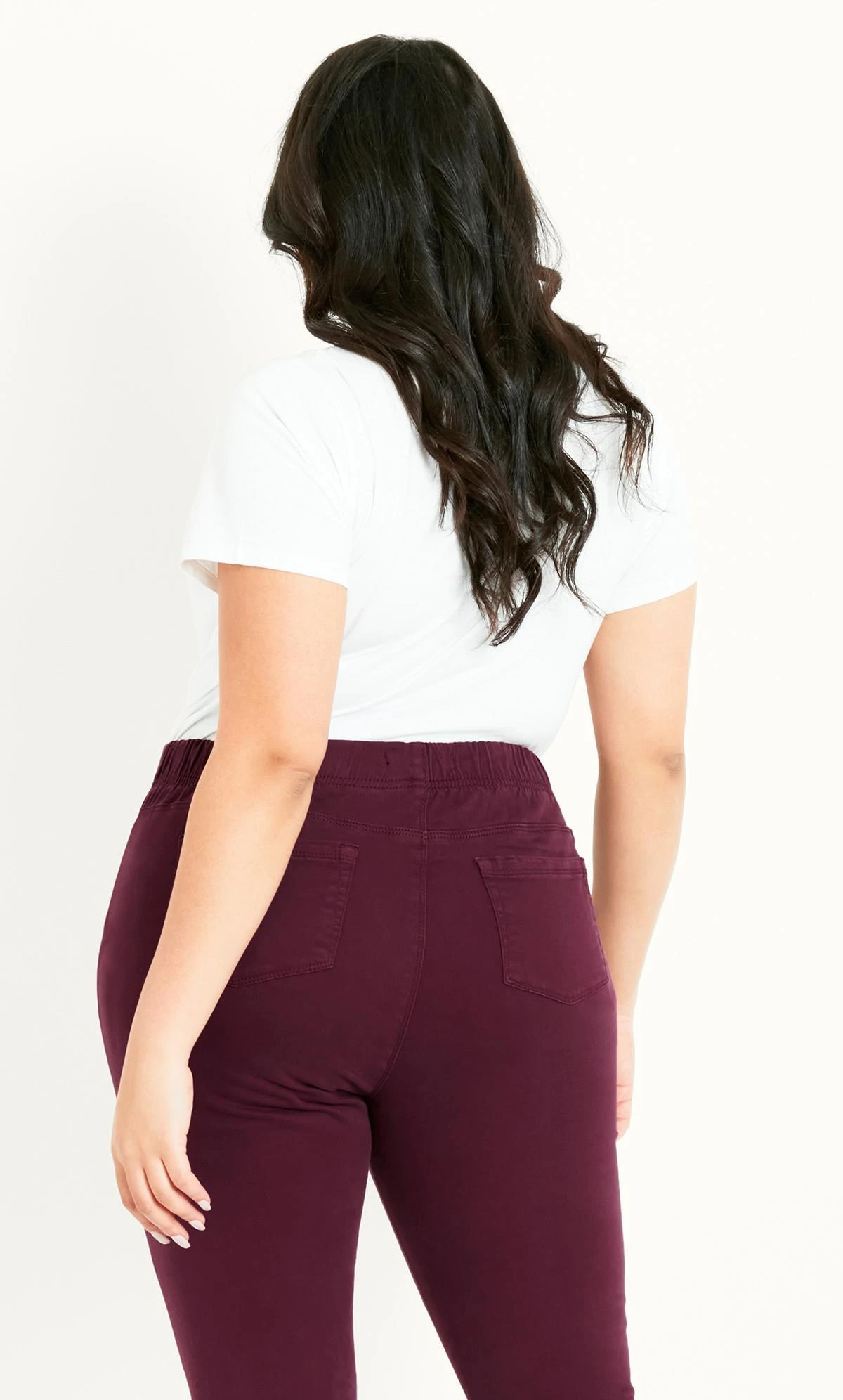 Evans Burgundy Red Pull On Jeggings - Image 4