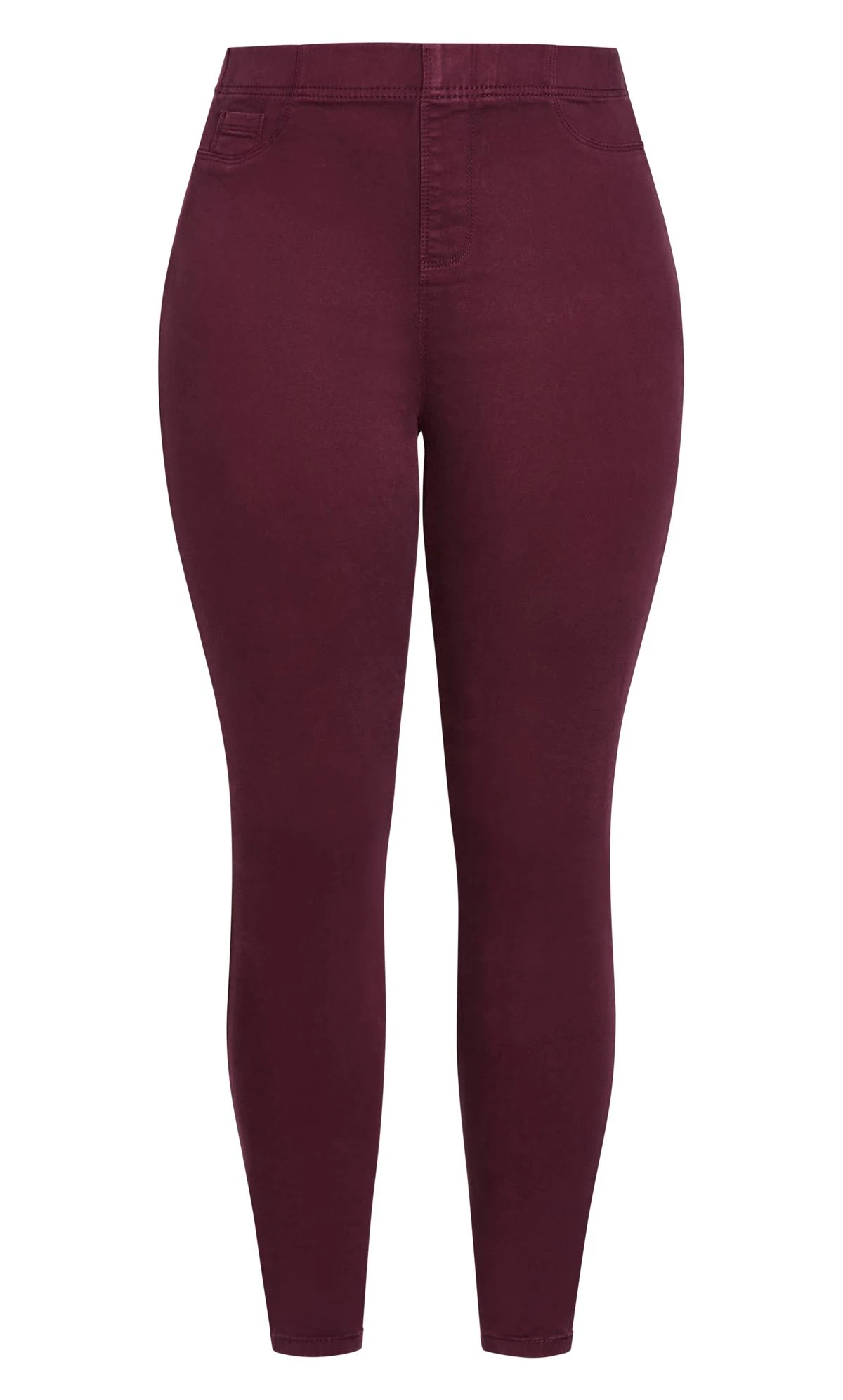 Evans Burgundy Red Pull On Jeggings - Image 5
