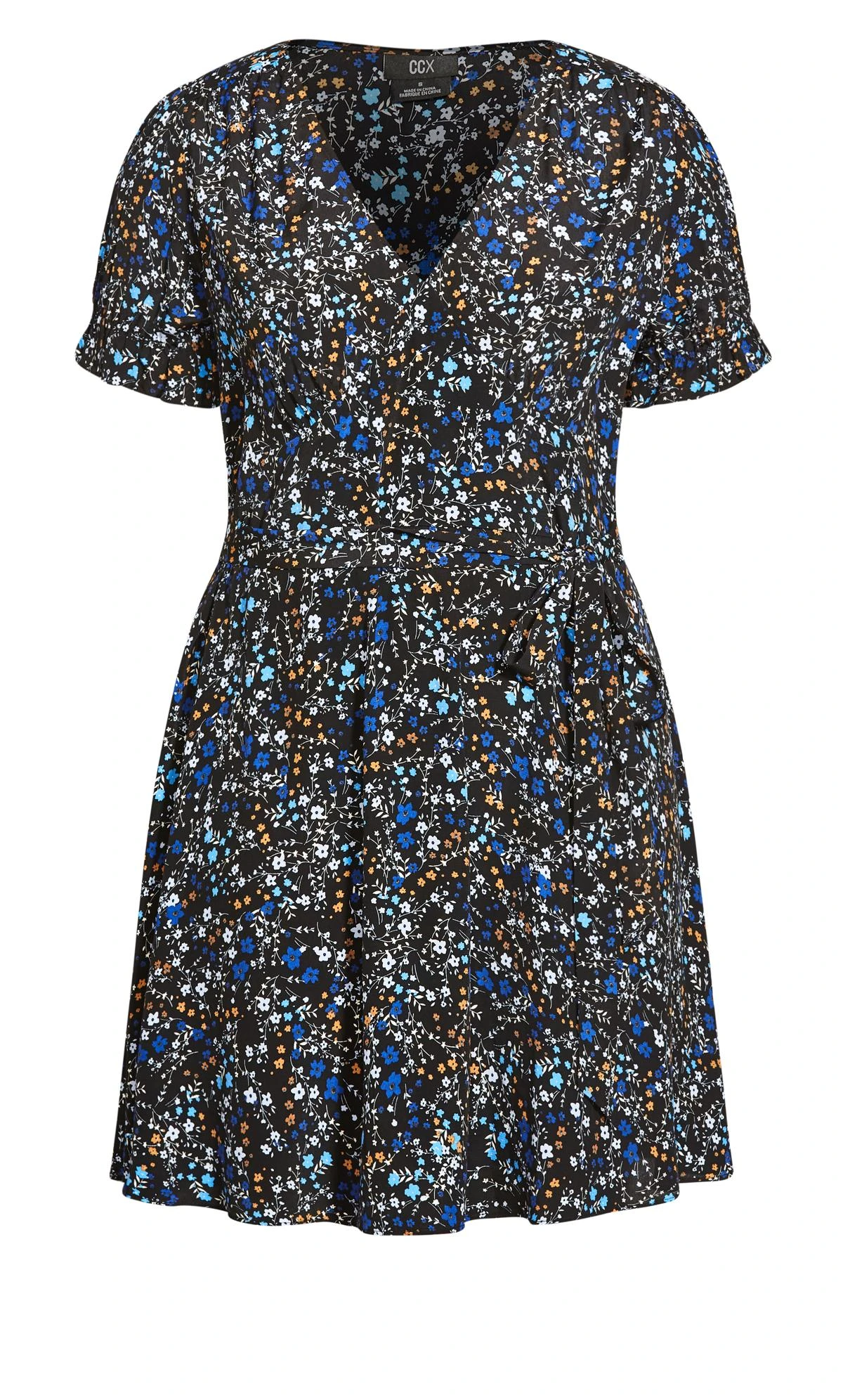 City Chic Black Blues Ditsy Dress - Image 5