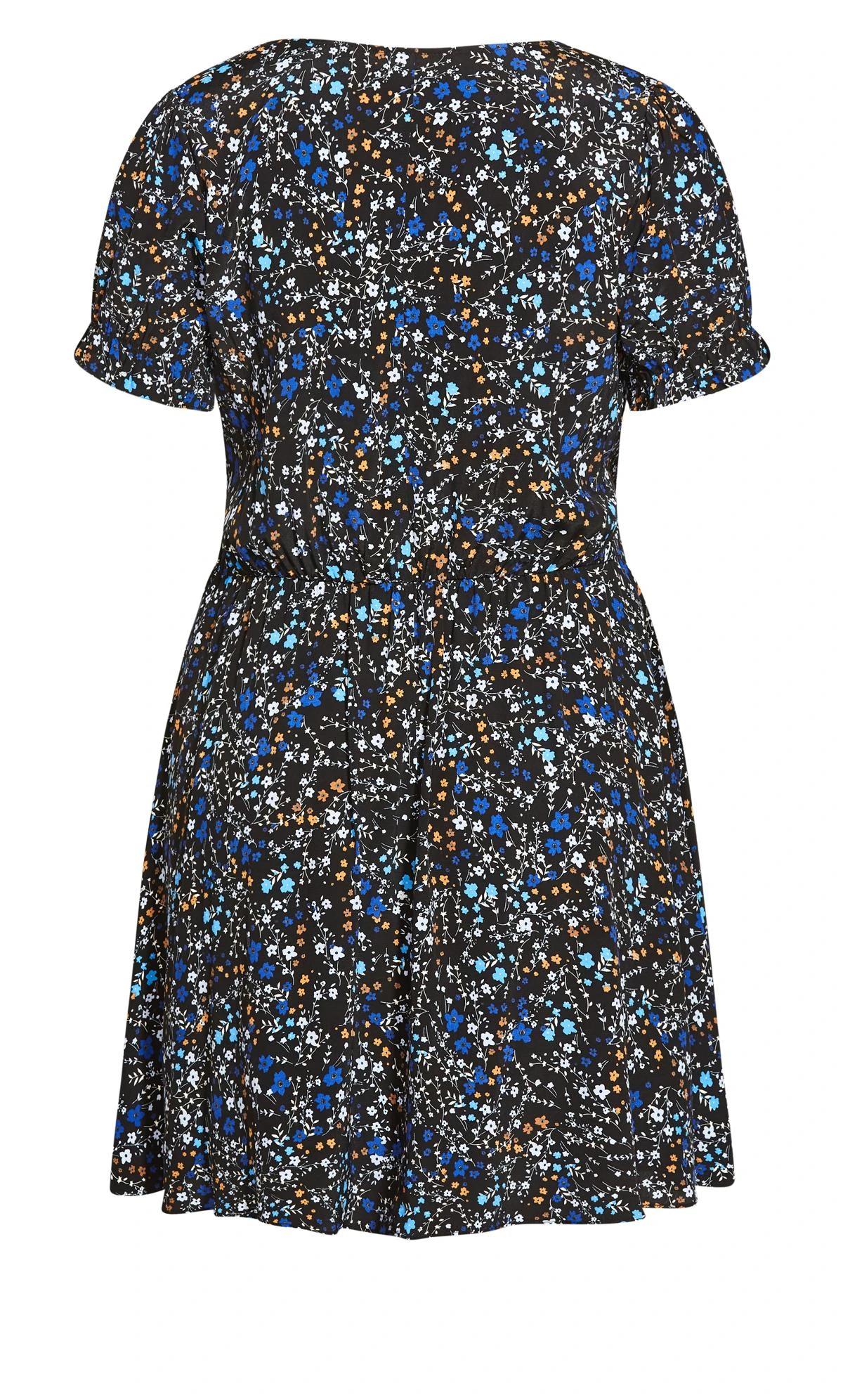 City Chic Black Blues Ditsy Dress - Image 6