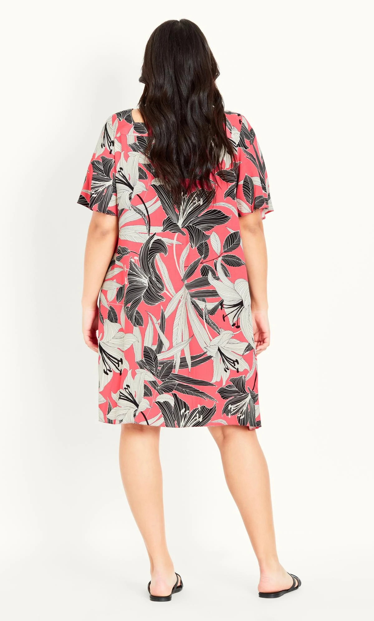 Evans Pink Button Through Tropical Dress - Image 2