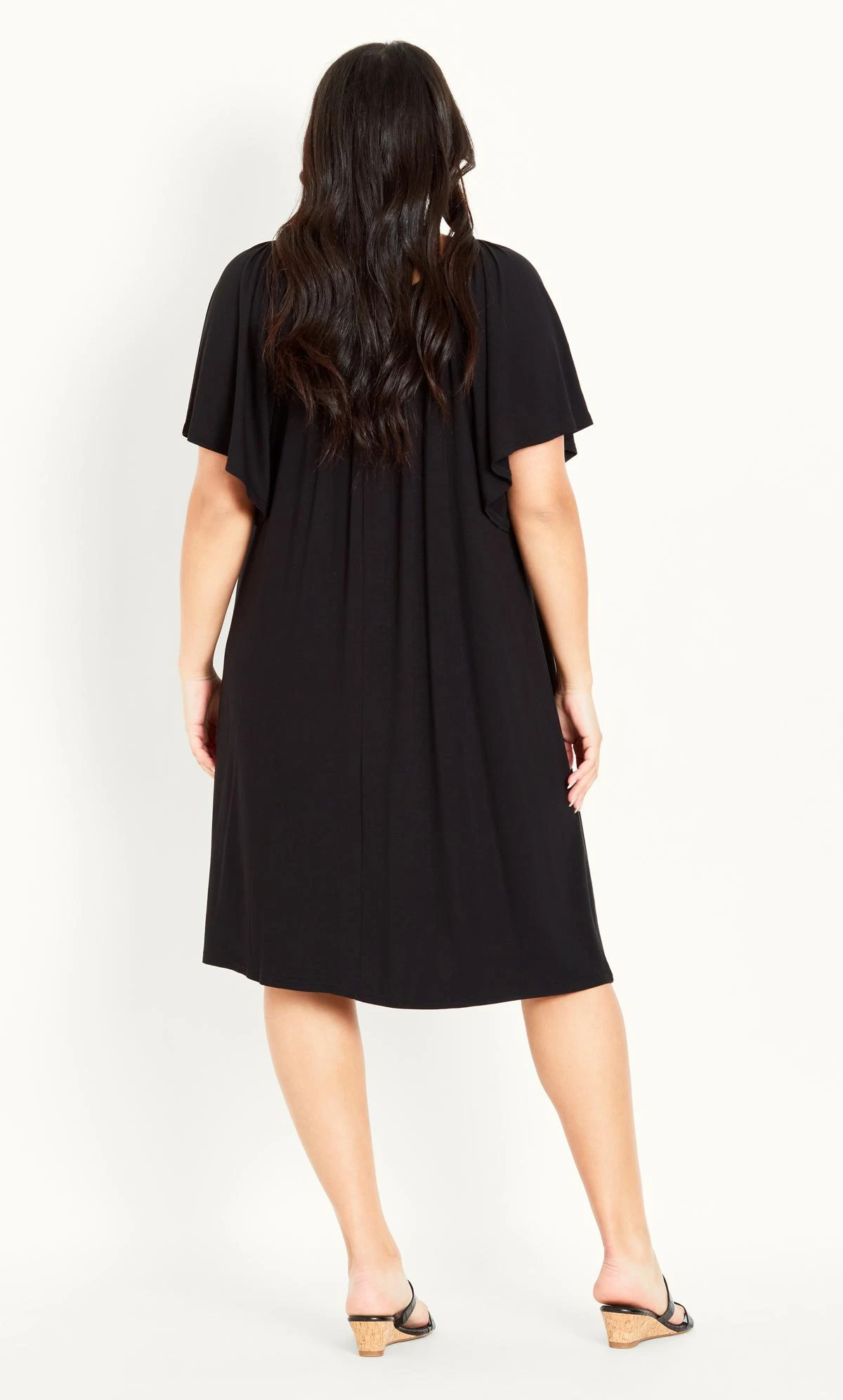Evans Black Plain Bardot Dress - Image 2