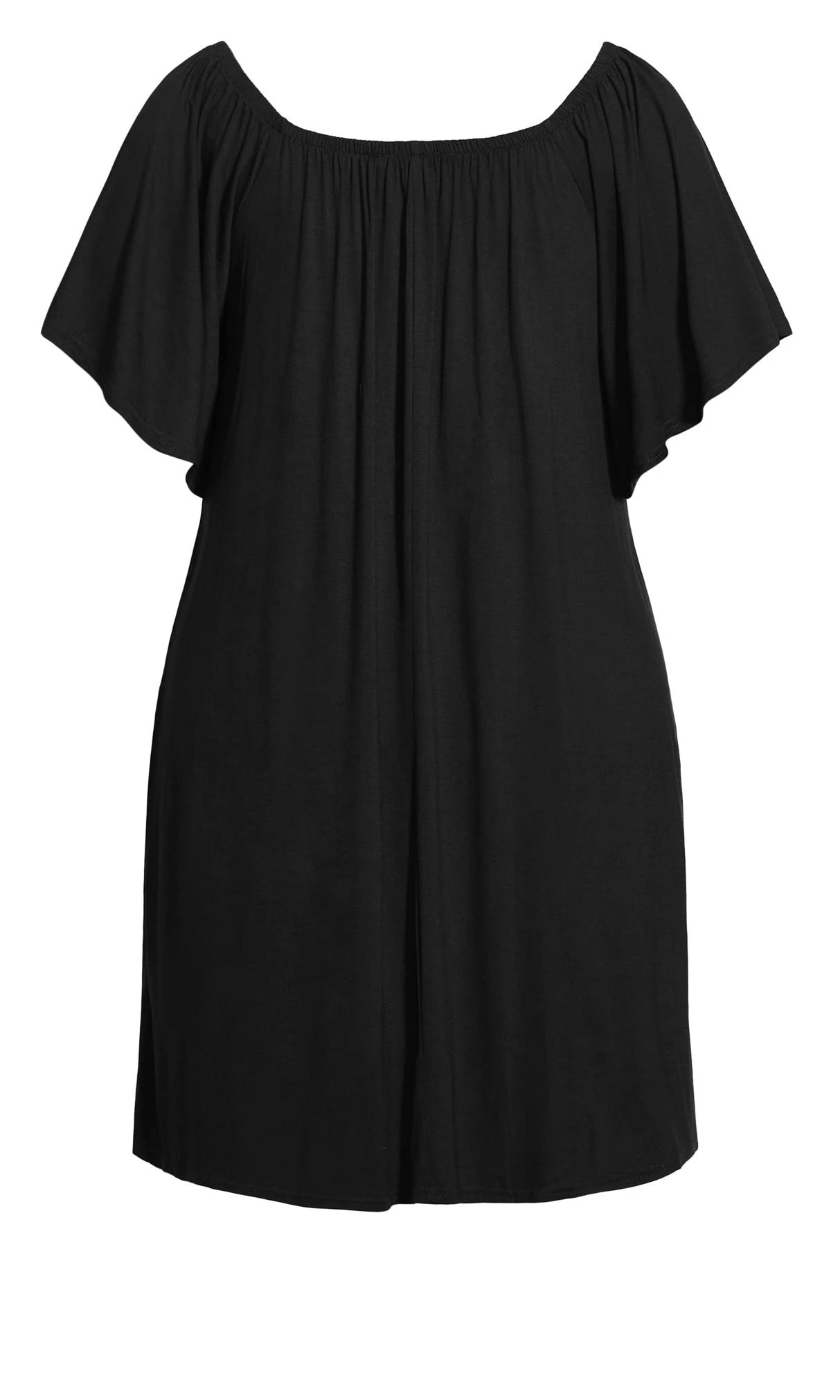 Evans Black Plain Bardot Dress - Image 4