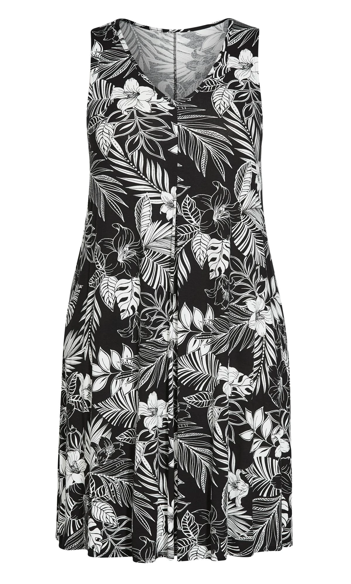 Evans Black Tropical Print Midi Dress - Image 4