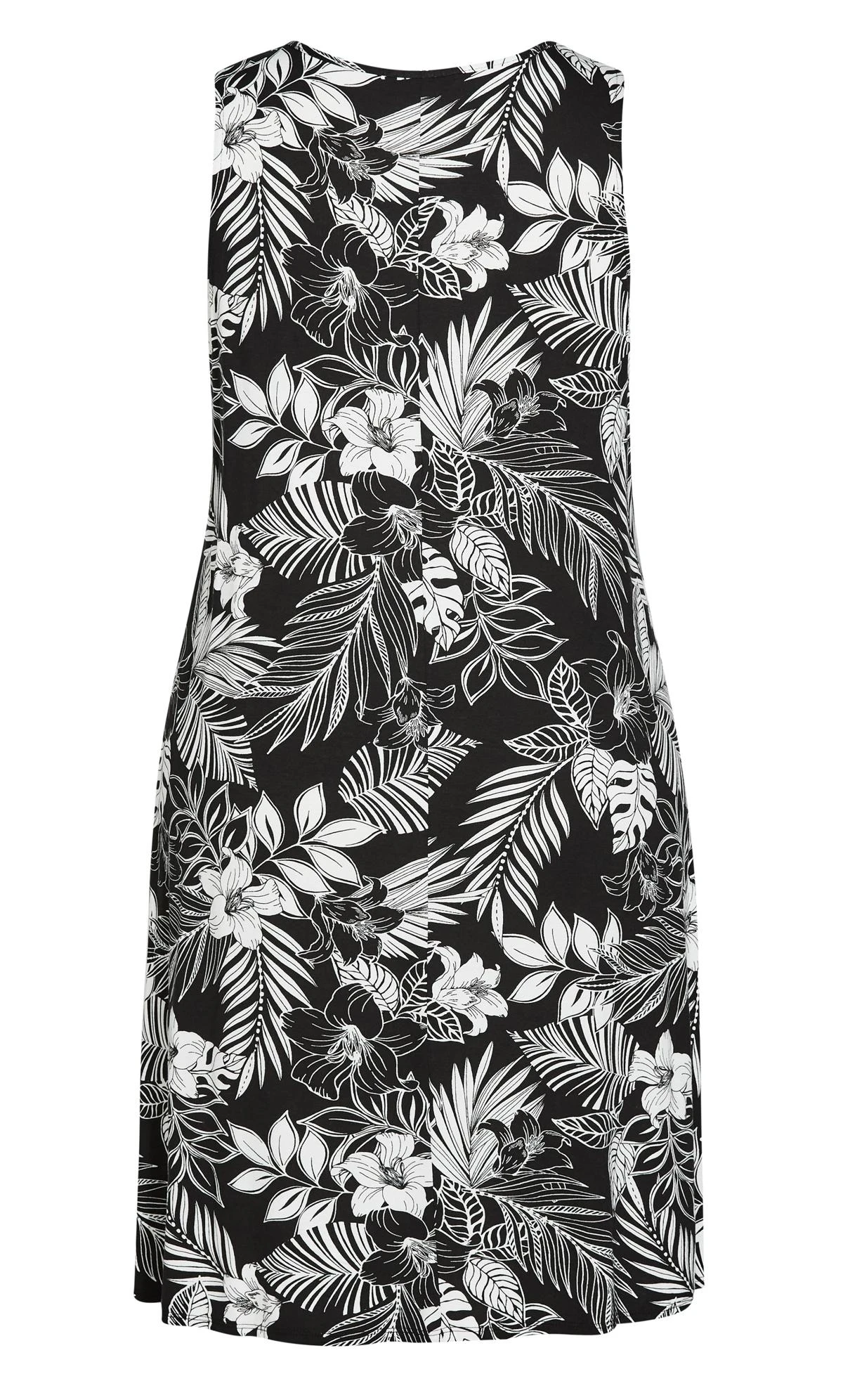 Evans Black Tropical Print Midi Dress - Image 5