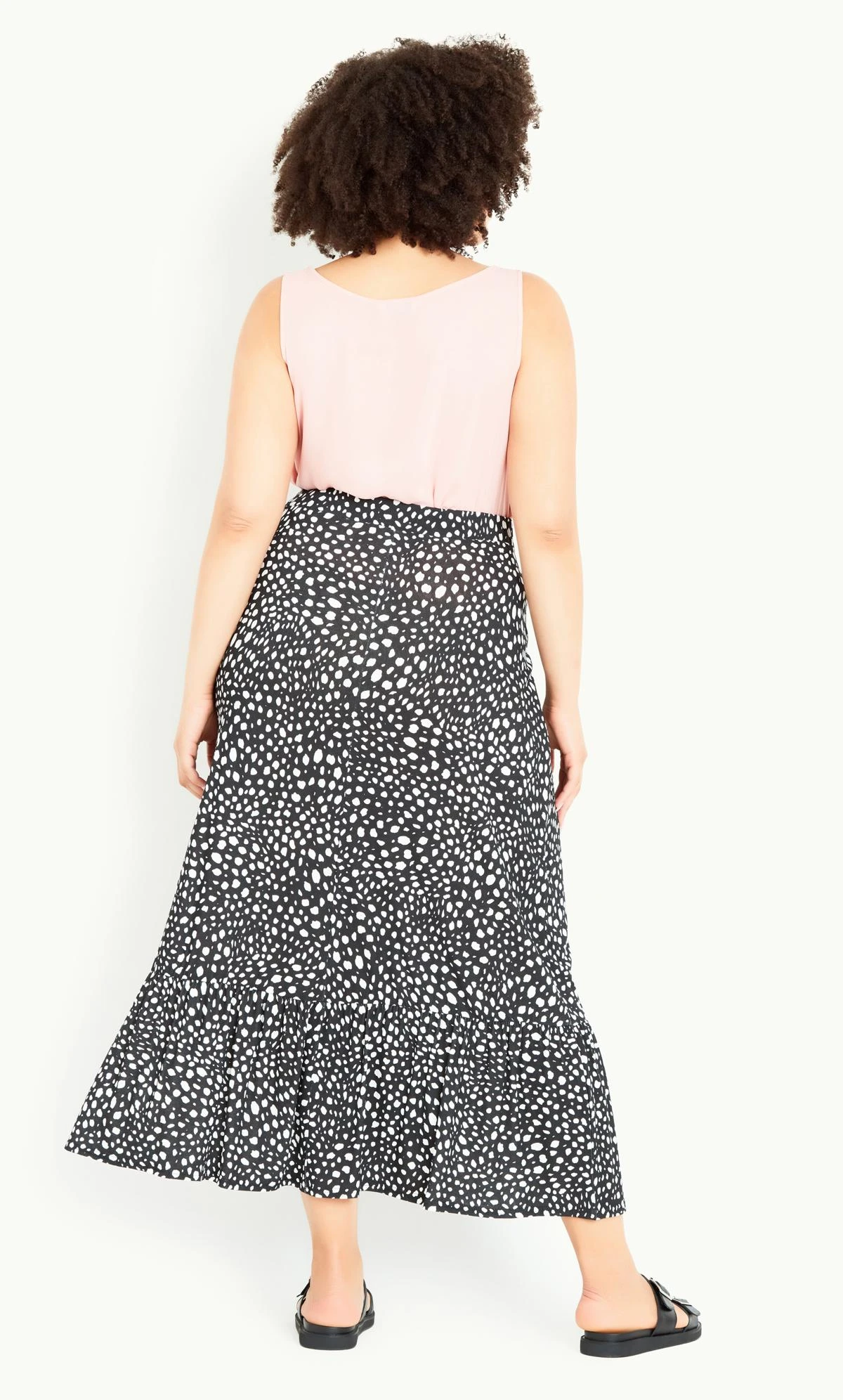 Evans Black Tiered Print Skirt - Image 2