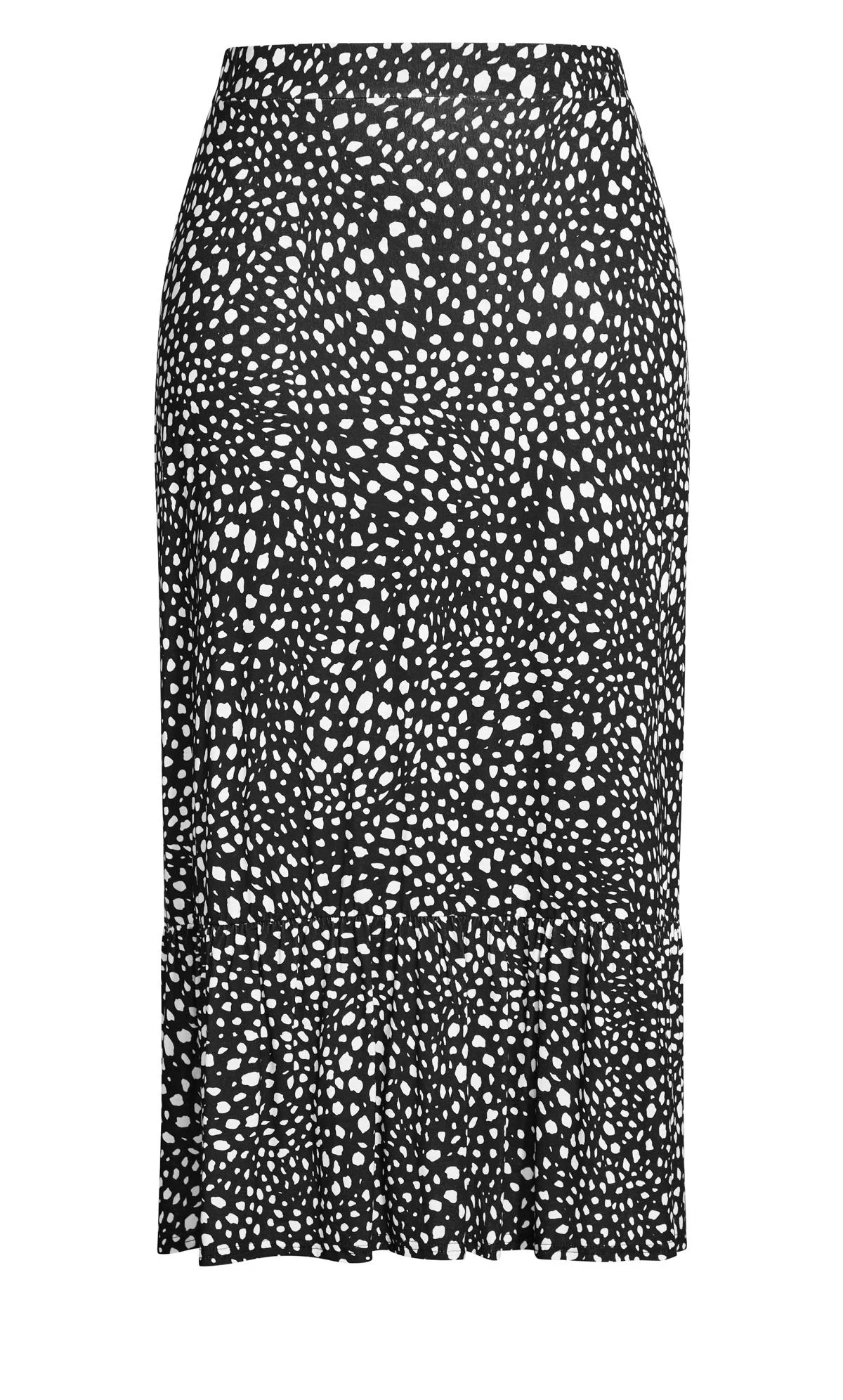 Evans Black Tiered Print Skirt - Image 3