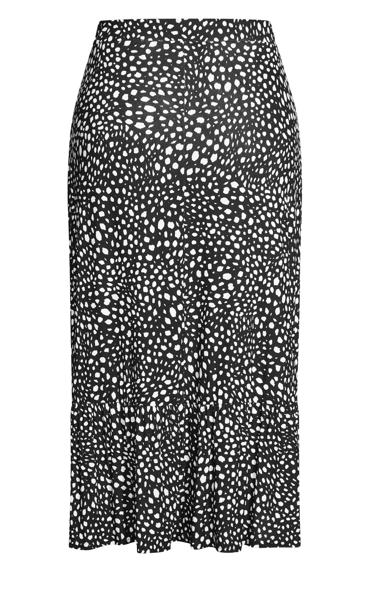 Evans Black Tiered Print Skirt - Image 4