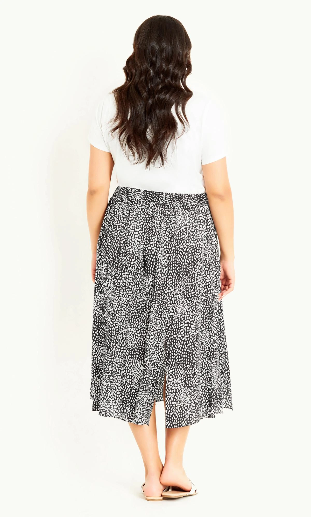 Evans Black Mono Print Midi Skirt - Image 2