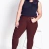 Avenue Brown Pintuck Skinny Jeans