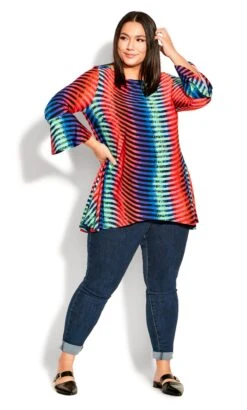 Avenue Multi Tiffany Print Top