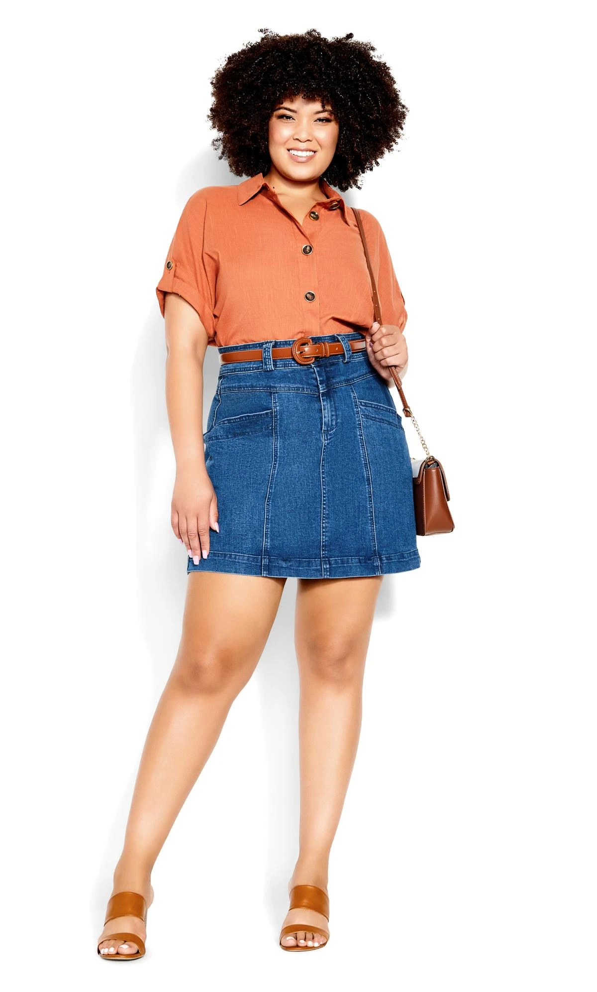 City Chic Indigo Blue Denim Skirt - Image 2