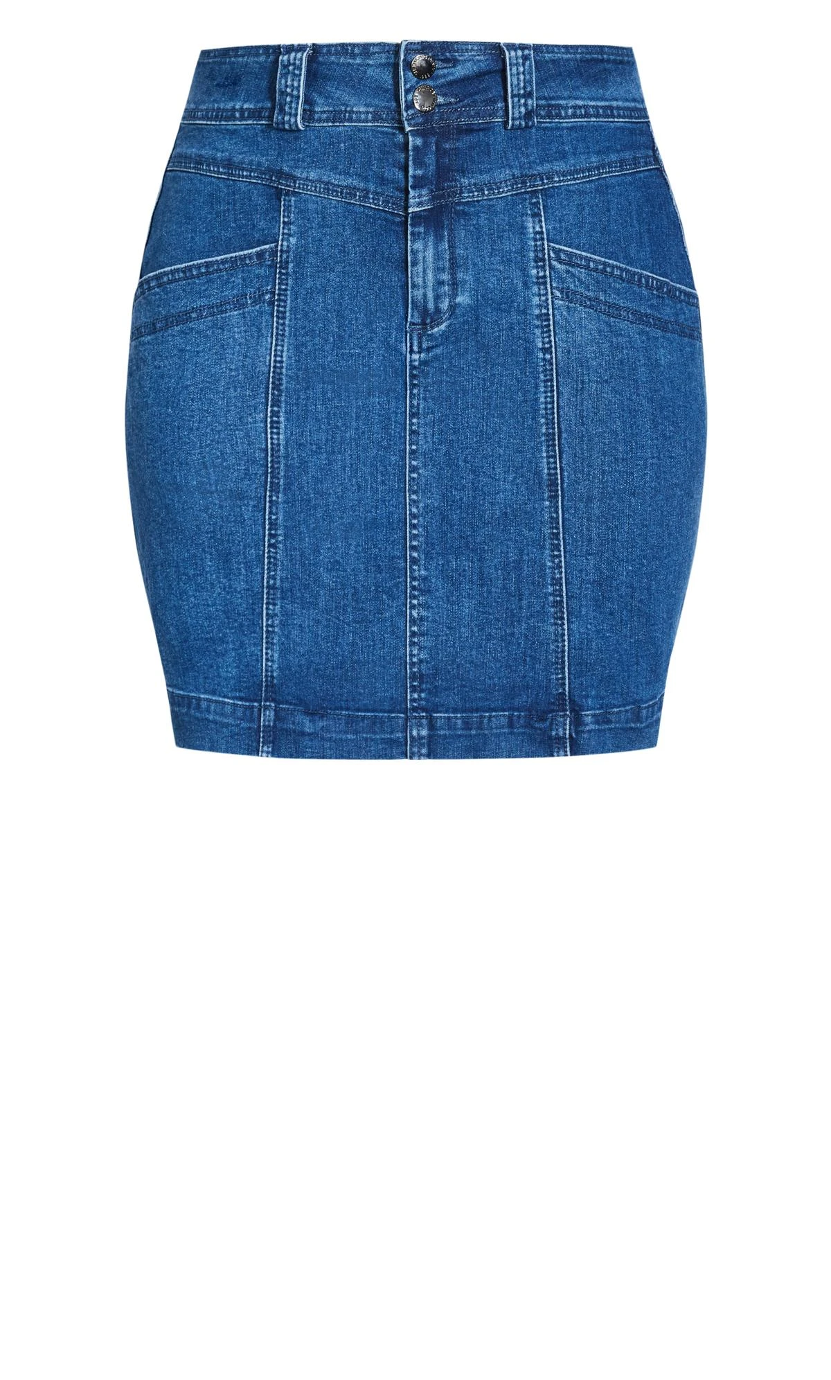 City Chic Indigo Blue Denim Skirt - Image 3