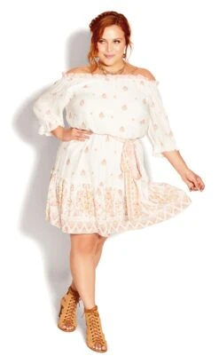 City Chic Starling Reine Ivory Summer Spirit Dress