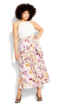 City Chic Ivory Mahe Tie Skirt