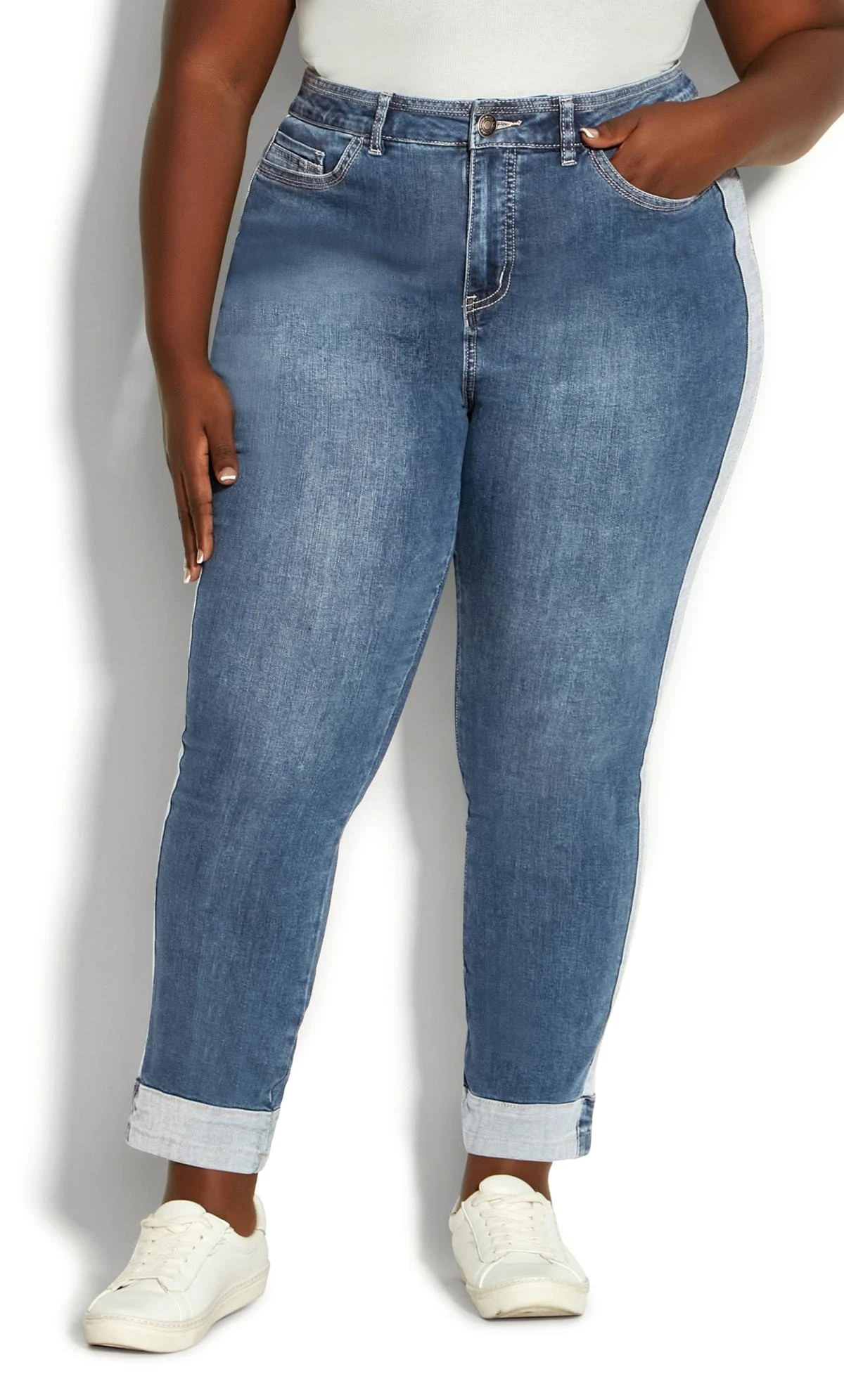 Avenue Denim Contrast Trim Jean - Image 2