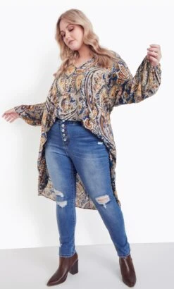 Avenue Aveology Blue Mid Wash Denim Harlow Skinny Jeans