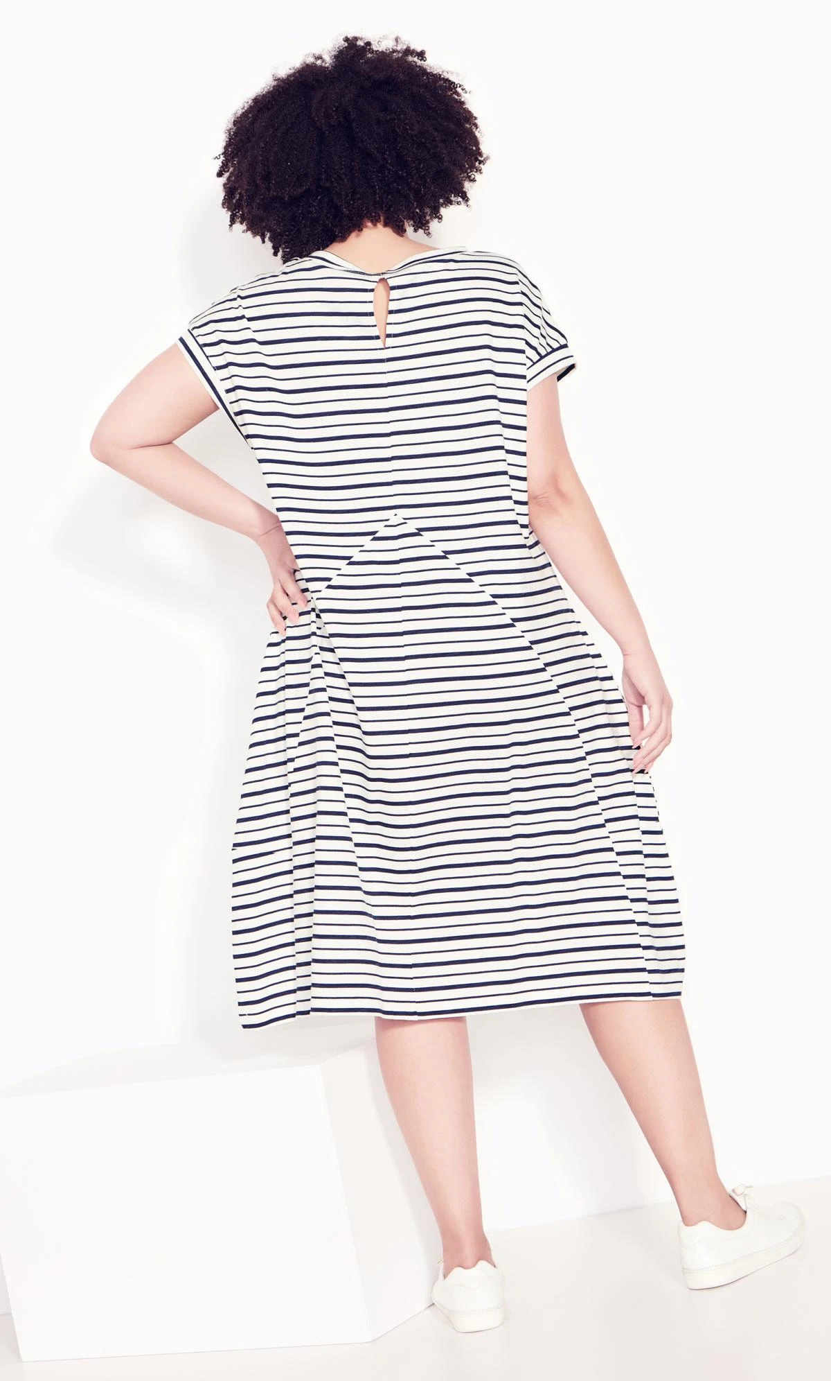 City Chic Zim & Zoe Ivory Lilly Stripe Dress - Image 3