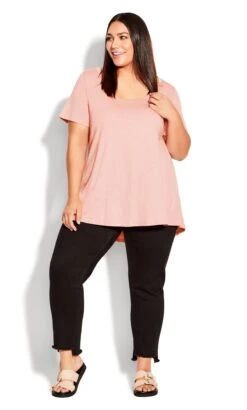 Avenue Pink Scoop Neck T-Shirt