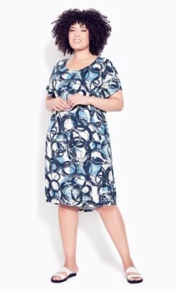 Avenue Zim & Zoe Blue Hello Sunshine Print Dress