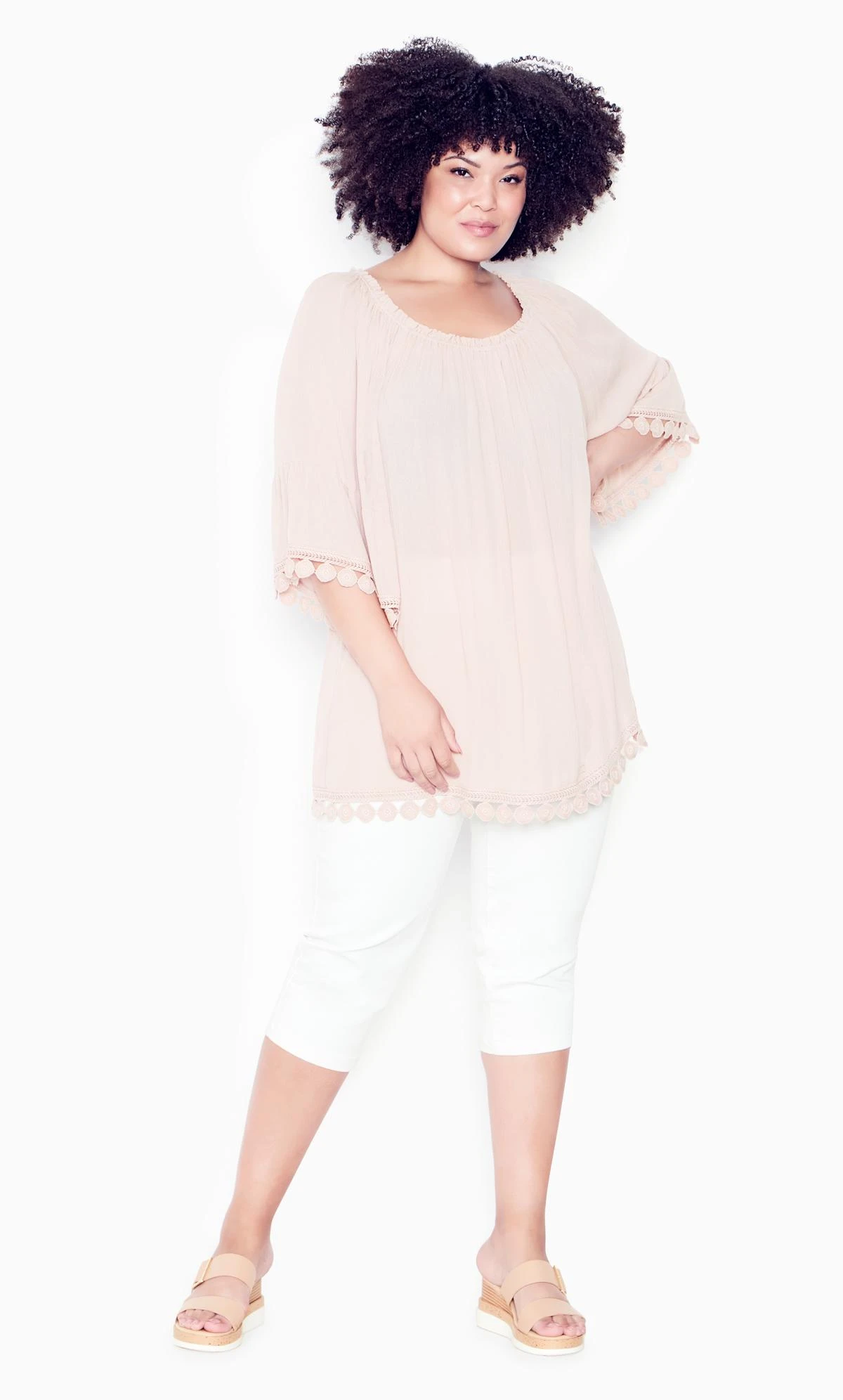 Avenue Evans White High Waisted Cropped Jeans