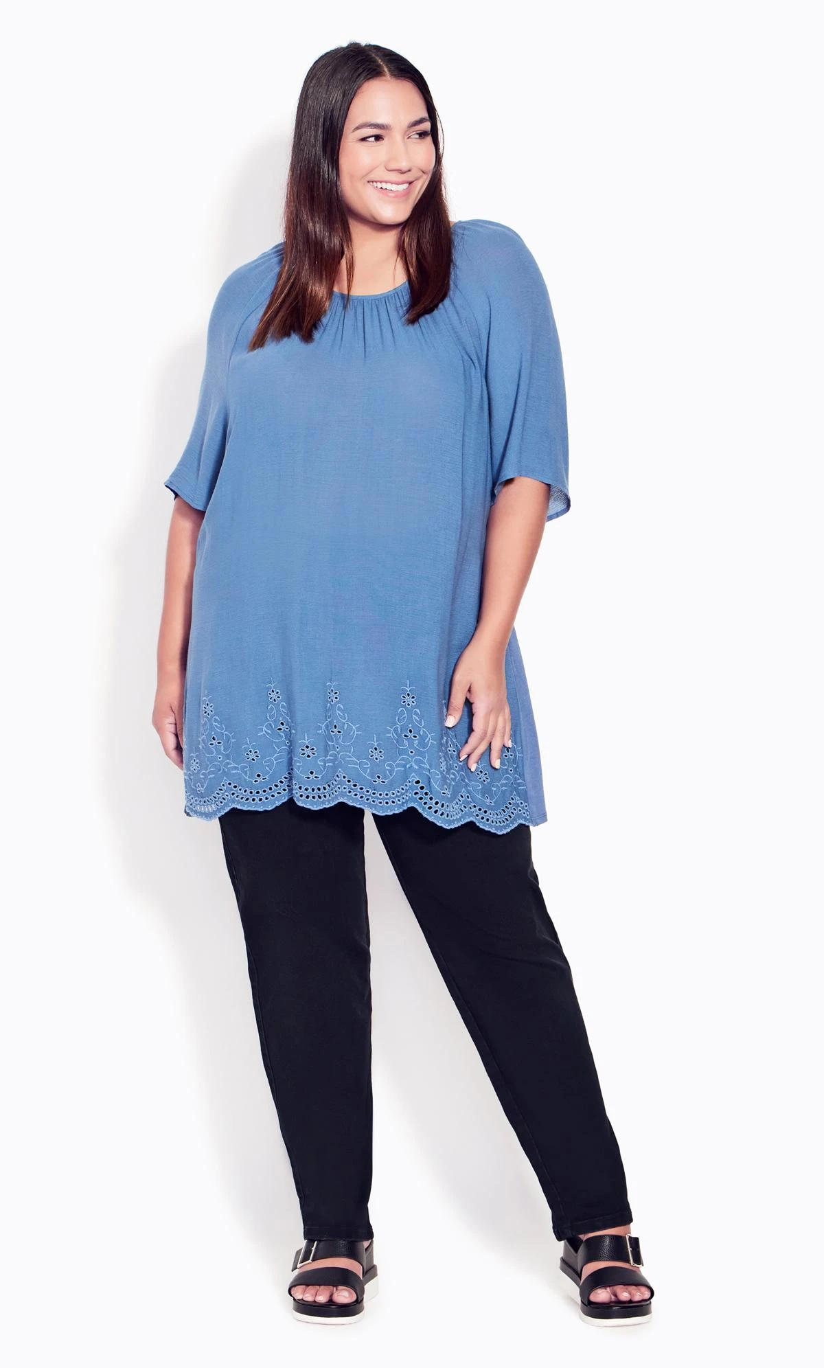 Avenue Black Butter Denim Straight Leg Jean Black