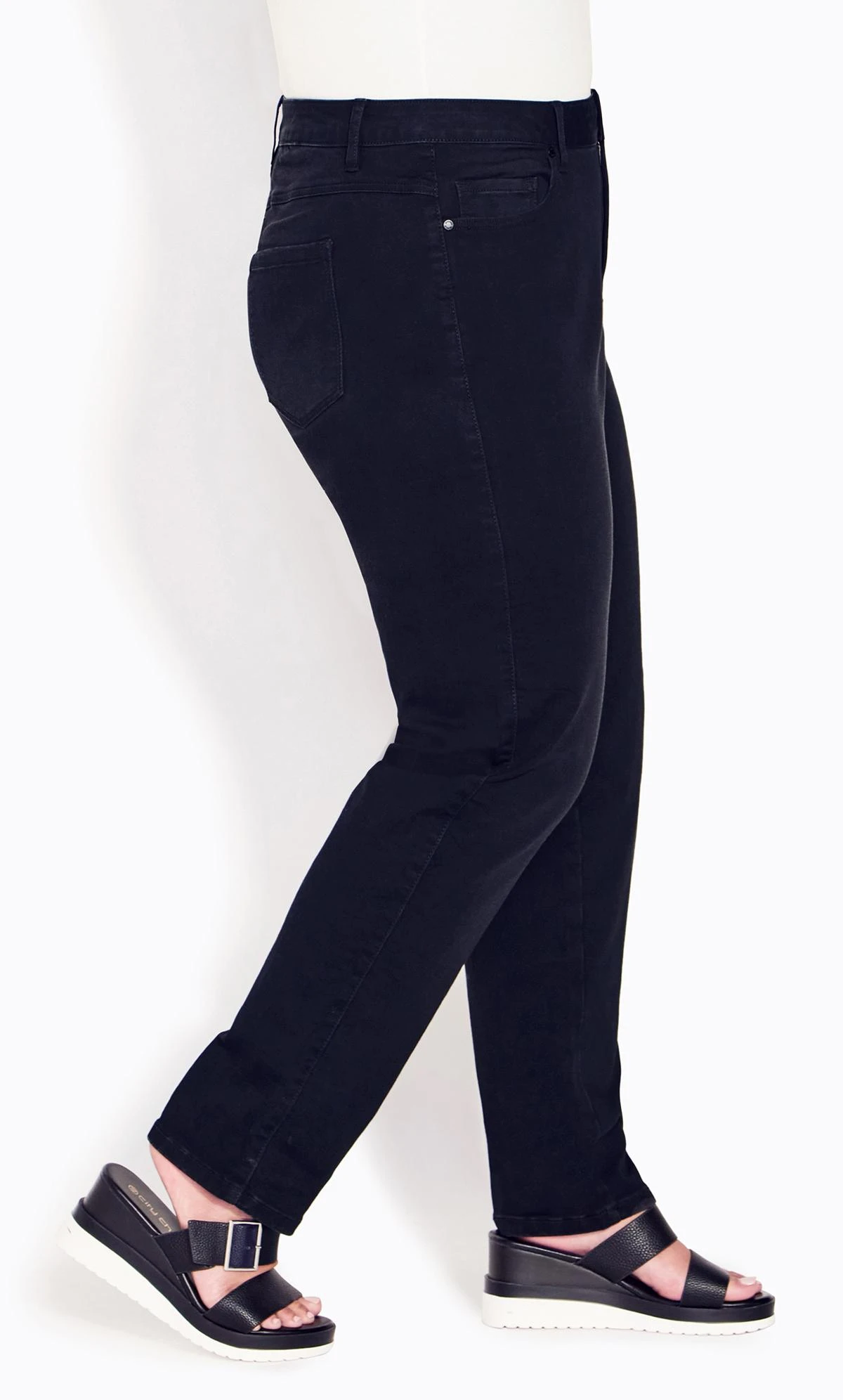Avenue Black Butter Denim Straight Leg Jean Black - Image 8