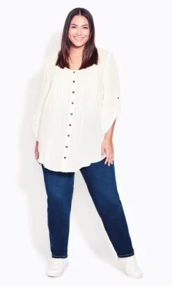 Avenue Blue Darkk Wash Straight Leg Average Jeans